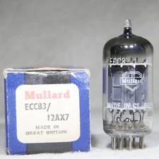 Amperex (Mullard Label) 12AX7/ECC83 Long Plate Foil D-Getter Holland 1958 Strong