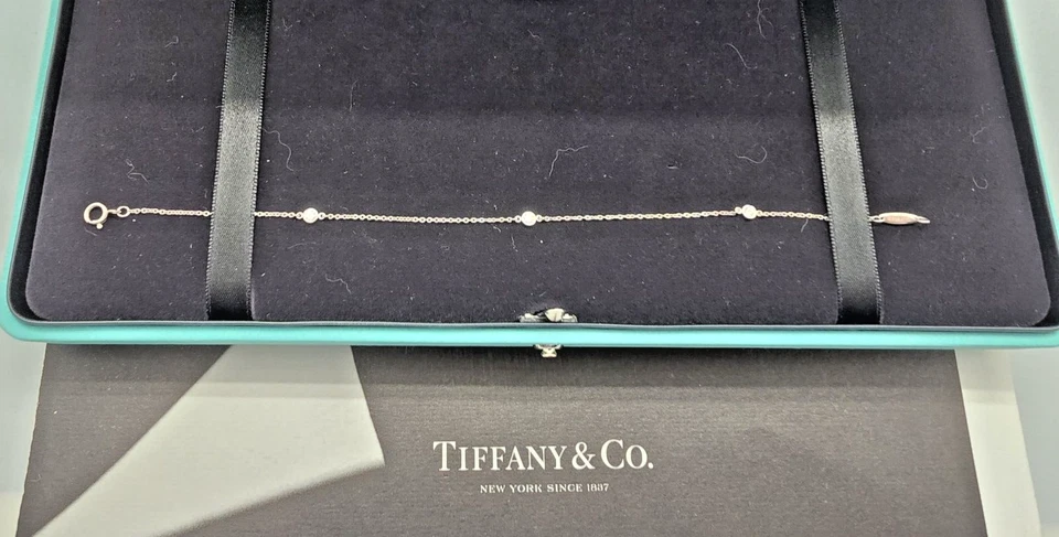 $2250 Tiffany Co Elsa Peretti Diamonds By The Yard Platinum Bracelet 7 inches - Image 2 of 4