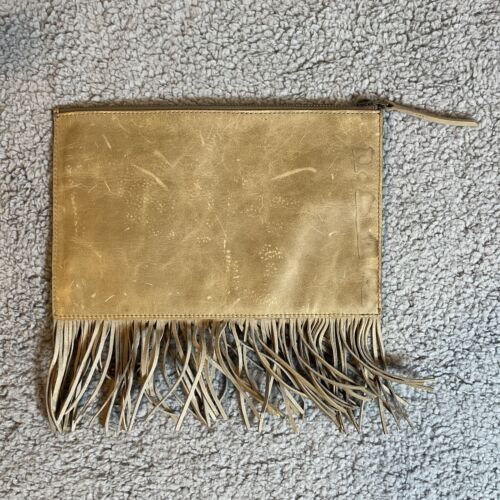 MADEWELL FRINGE LEATHER ZIPPER POUCH/CLUTCH - Picture 3 of 13