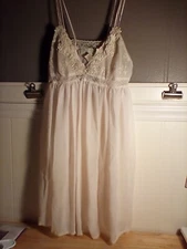 VTG Val-Mode Lingerie Pink Pastel Lingerie Chiffon Lace ,Nightgown #1