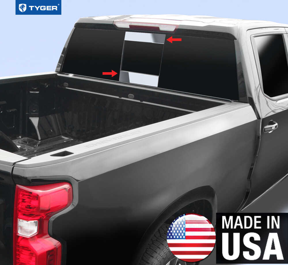Chrome Accessories Rear Window Slider Trim fit 19-20 Chevy Silverado 2P