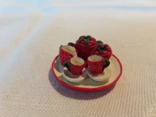 Miniature dollhouse Strawberry Tea Set, 1:12 scale