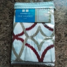 Essential Home One Valance ( Capie) Maroon & Tan- 60x16 NIP