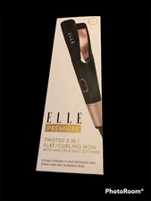 ELLE Premiere Twisted 2-in-1 Curling/Flat Iron Combo Hair styler Tool