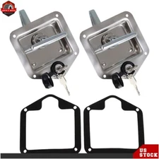 2 Trailer Door Latch T-Handle Lock Stainless Steel Keys For Camper RV Truck Tool