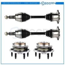 4 PCS Front Wheel Hub Bearing +CV Axle Shaft For Chevrolet Tahoe Escalade