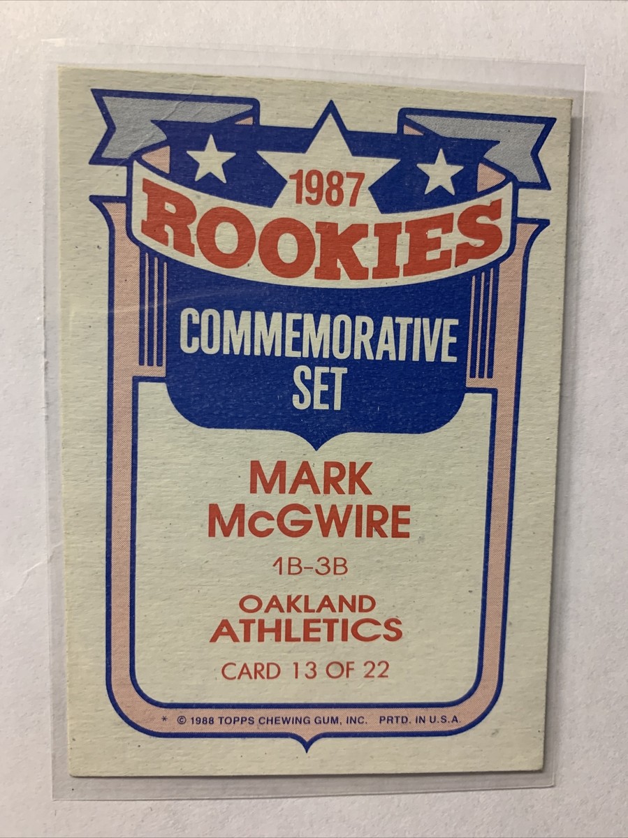 1988 Topps Rookies Mark McGwire. 1987 Rookies Oakland A's 1988 Topps Rookies Mark McGwire. 1987 Rookies Oakland A's