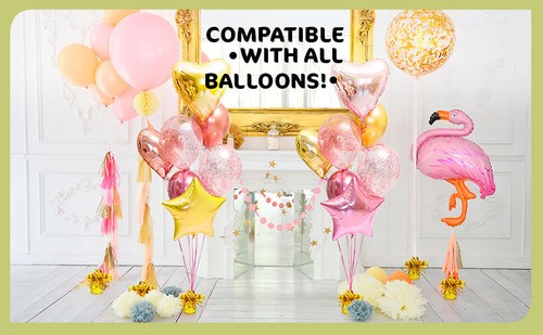 12 Gold Ballongewichte Mylarfolie Partytisch Deko Hochzeitstisch Mittelstück - Bild 12 von 19