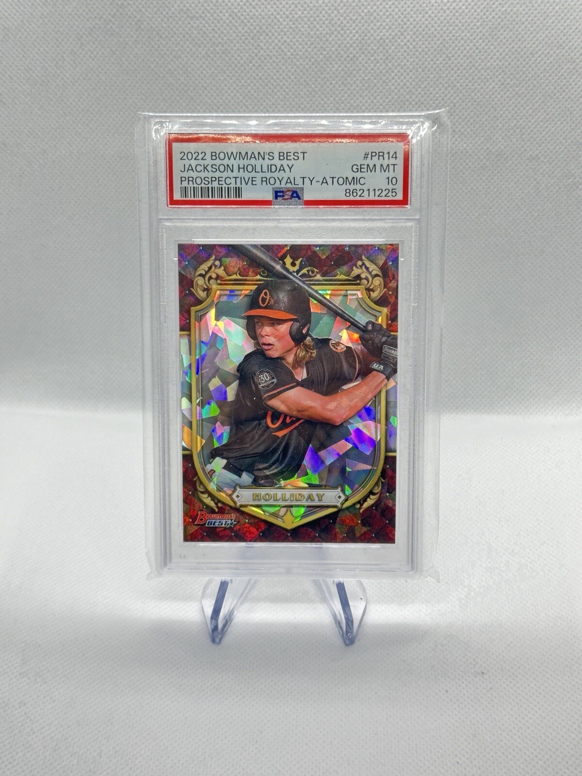 2022 Bowman's Best Jackson Holliday Prospective Royalty Atomic Refractor PSA 10