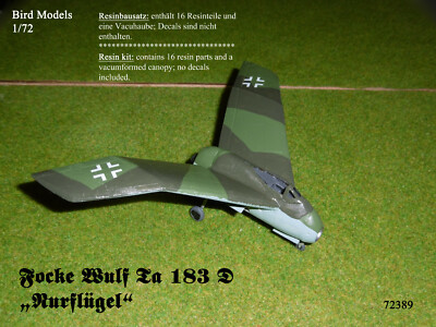 Focke Wulf Ta 183 D Wing Only 1/72 Bird Models Resin Kit / Resin Kit