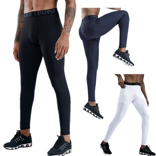 Mens Athletic Compression Pants Sports 