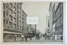 Broadway Los Angeles, California Oversized Black & White Postcard, 8” x 5 1/2”