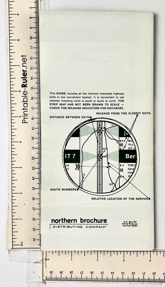 1976 Vermont Interstate Travelers Guide VTG Brochure Food Gas Lodging