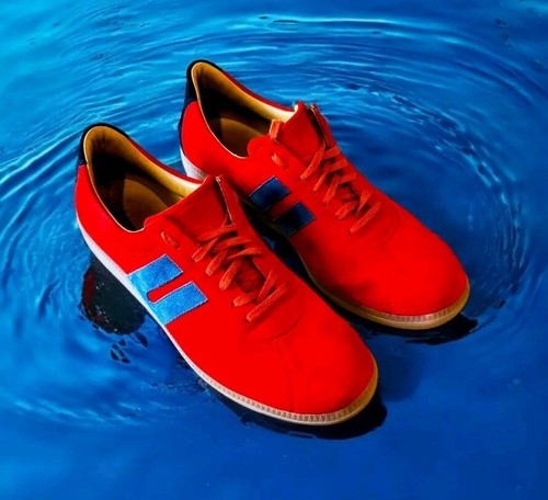 LUDWIG REITER Italian Handmade Suede Sneakers Orange Red Can't Beat This $ Anywh - 第 1/17 張圖片