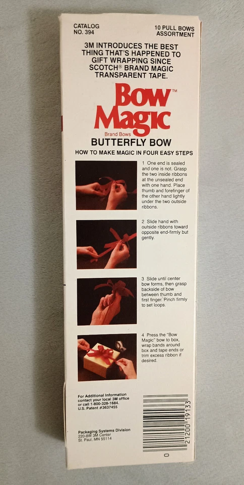 VTG 3M Sasheen Magic Pull Bows & Bow Magic Butterfly Lot Opened Package - Image 3 of 4