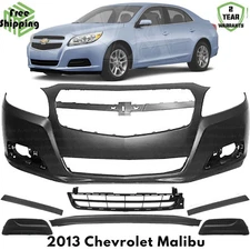 Front Bumper Cover Fascia & Lower Grille Kit For 2013 Chevrolet Malibu