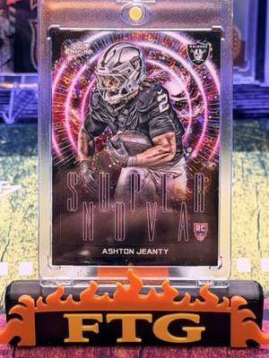 2025 Topps Chrome Cosmic Ashton Jeanty Super Nova Black 4/10 Eclipse Refractor