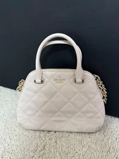 m1214 kate spade Leather 2Way Bag Beige Used with Interior Pocket