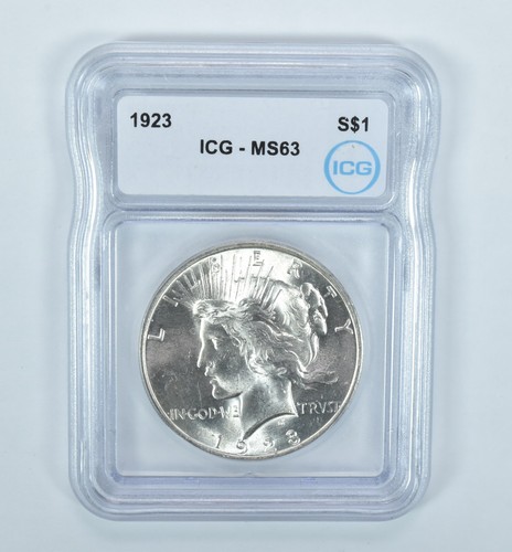 1923 Peace Silber Dollar MS63 ICG *2599