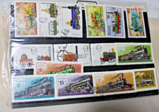 70's 80's Steam Engine Stamp Collection 15 Total Russia Poland Mogolia