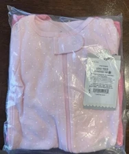 Cloud Island Sleepers Pink NWT Size 3-6M, 6-9M 6-Pack