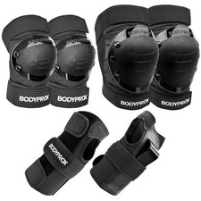 Knee Pads Elbow Pads Wrist Guards Set for Skateboarding, Roller Derby Medium .