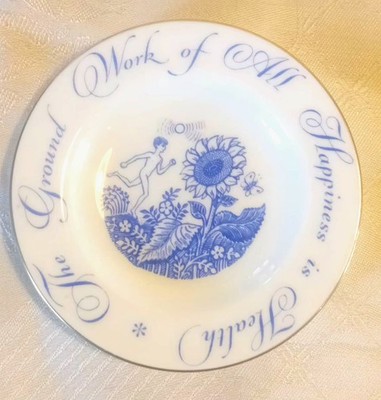 Rare Vintage Wedgwood Blue Laurence Scarfe Polio Pin Dish Heath Happiness Plate