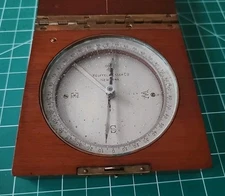 Antique 1900's Keuffel & Esser Co New York Compass In Mahogany Case - mjkW