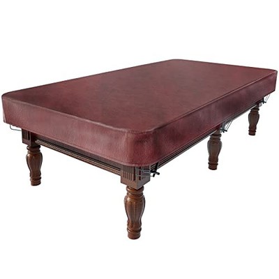 Pool Table Cover 8 Feet Leather/Brown/Waterproof Billiard Table Covers, 8ft 