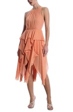 NWT 398 Standout with BCBG Max Azria Ruffle Skirt Midi Dress - Apricot - size 0