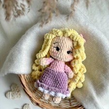 Rapunzel Crochet, Handmade Crochet Amigurumi Doll Gift, Pascal Amigurumi Doll
