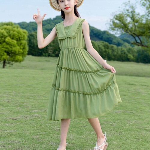 Teens Summer Cake Dress Party Children Long Dress Students