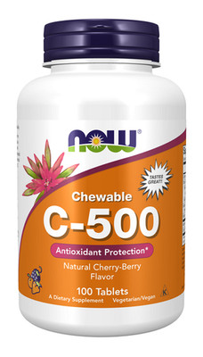 Vitamin C 500 mg 100 Kautabletten mit Kirschgeschmack Now Foods