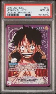 2023 ONE PIECE OP05 AWAKENING OF THE NEW ERA ALT ART #060 MONKEY D. LUFFY PSA 10
