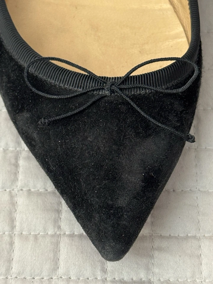 Christian Louboutin Authentic Pumps Heel Suede Ribbon pointy Toe Ladies 37.5 - Image 2 of 4