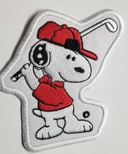 Snoopy Golf  Embroidered Golf Patch approx 3.5x3.5"