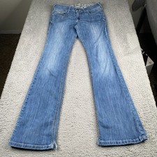 Ariat R.E.A.L Jeans Womens 30L 30x34 Blue Bootcut Low Rise Denim Western Rodeo