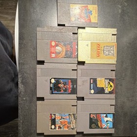 Nintendo NES Game Lot of 7: Zelda Gold, Jurassic Park, WCW, WWF, Duck Hunt