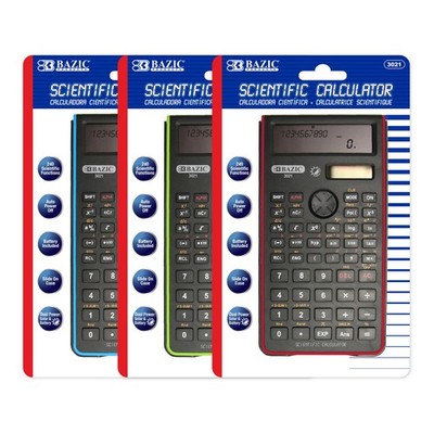 BAZIC 240 Function Fancy color Scientific Calculator w/ Slide-On Case, 12-pack