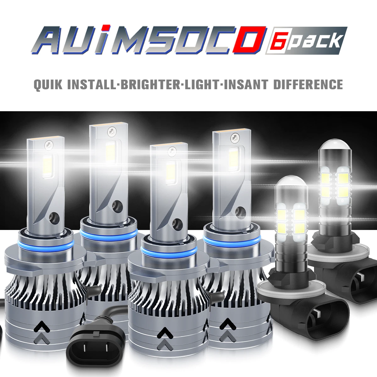 6x Combo LED Headlight Hi/Lo + Fog Light Bulbs Kit For Chevy Blazer 2000-2005