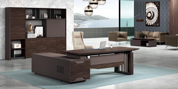 Schreibtisch Eckschreibtisch BüRo Einrichtung Tisch Aktenschrank Schrank 2Tlg.-image