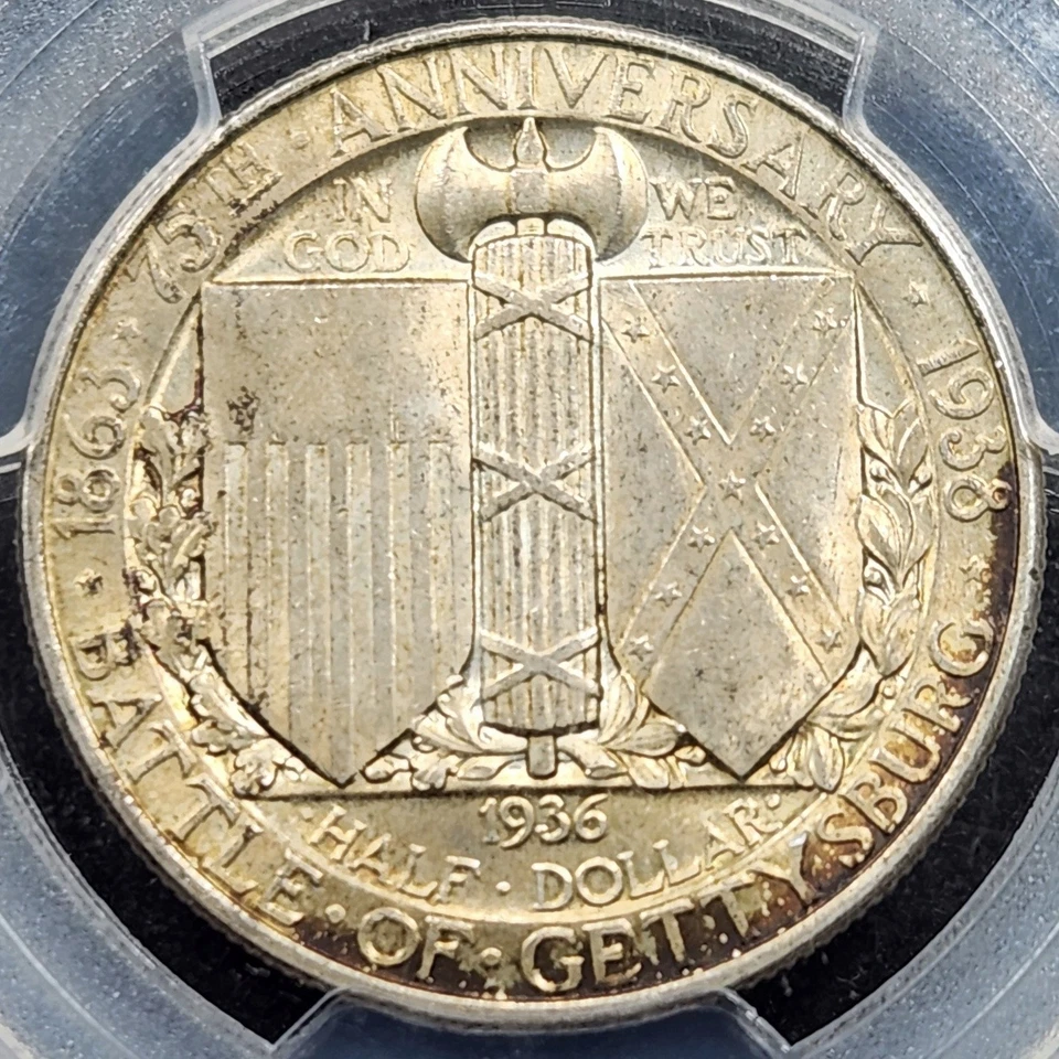 Silver 1936 Gettysburg 50c Half Dollar Commemorative | PCGS MS64 - Image 2 of 3