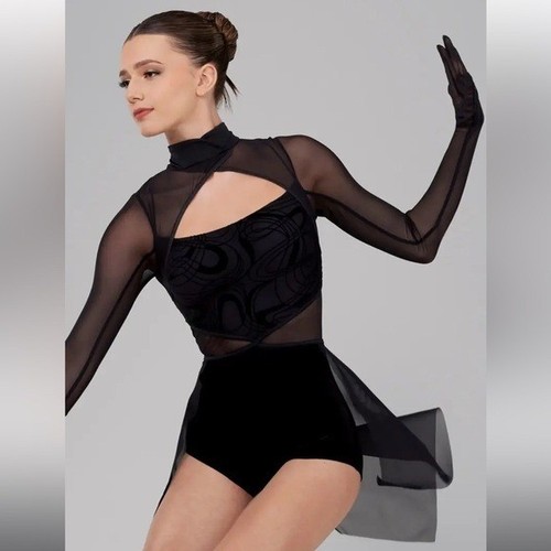 Weissman Elite ‘Unforgettable’ Black Dance Costume NEW Intermediate Child (7/8)