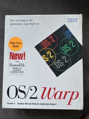 Vintage IBM OS/2 Warp v3 Red Spine Box CD-ROM Edition with Boot Floppies Manuals
