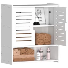 Bathroom Wall Cabinet Mounted Medicine White over the Toilet Storage Organizer