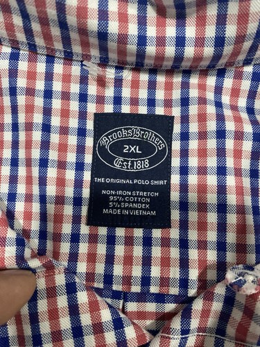 Brooks Brothers Hemd Herren 2XL Tall Rot Knopfleiste Original Polo Bügelfrei - Bild 2 von 5