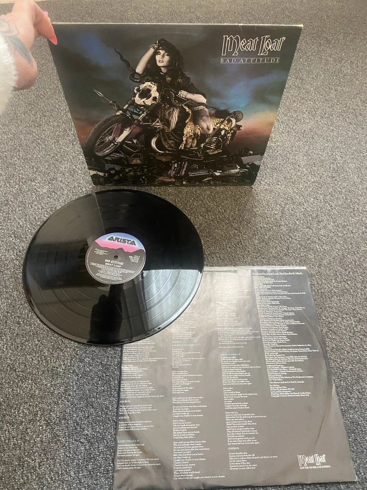 MEAT LOAF BAD ATTITUDE 1984 Vintage Vinyl Lp Record Album + Song Lyrics - Image 2 of 4