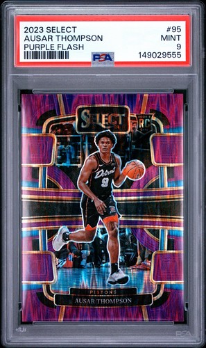 2023-24 Panini Select - Ausar Thompson #95 Purple Flash Prizm /175 (RC) PSA 9
