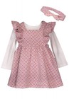 NEW Bonnie Jean Girls Size 5 "PINK & IVORY" Jumper Dress & Headband Set NWT — photo 1