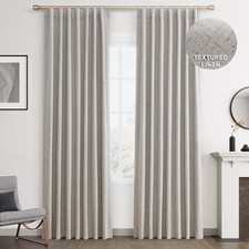 Joywell Silver Linen 100 Blackout Curtains 52"W x 84"L Pack of 2 ,